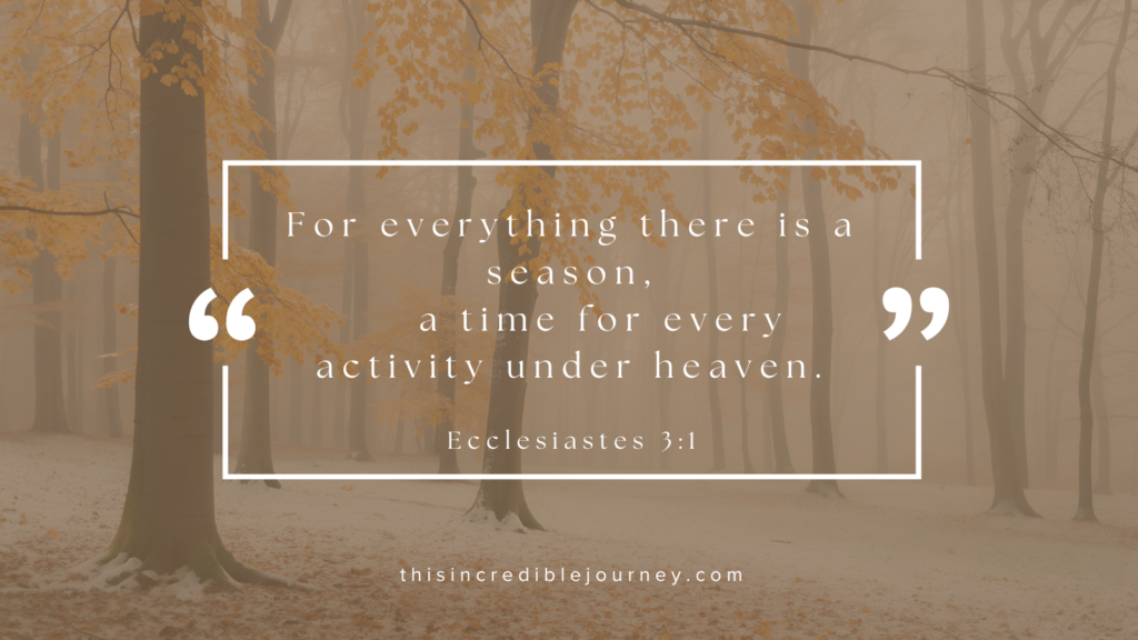 survival mode season Bible verse Ecclesiastes 3:1